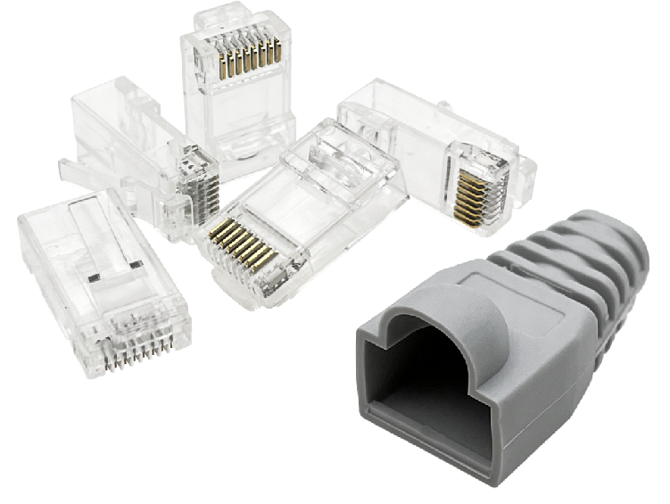 Wtyki RJ, osłonki, zabezpieczenia