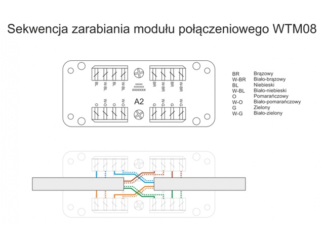 Box połączeniowy LSA UTP kat.6, WTM08