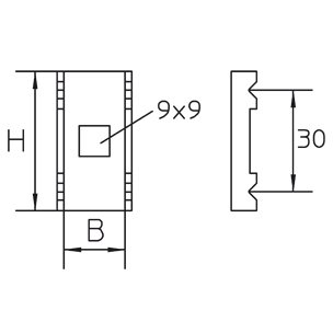 Nakładka łącznika korytka GV-L 30F, PKWiU 25.11.23.0