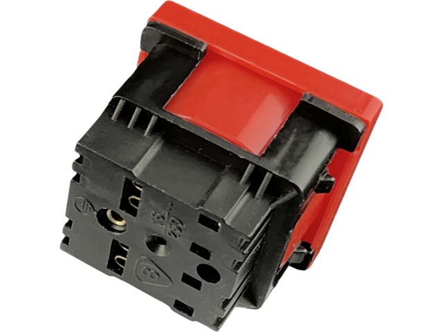 Gniazdo zasilające 45x45 czerwone z kluczem 2P+Z, PZ01