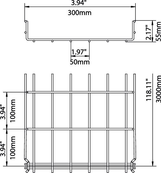 GRM 55 300 G Korytko siatkowe GRM 55x300x3000 OBO 6001448