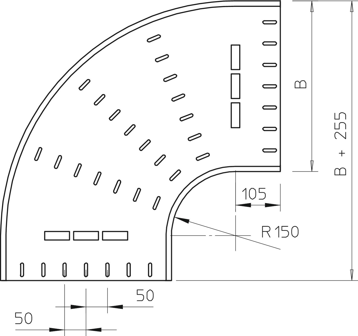Łuk korytka 90 stopni 60x400 RB 90 640 FS 7001290