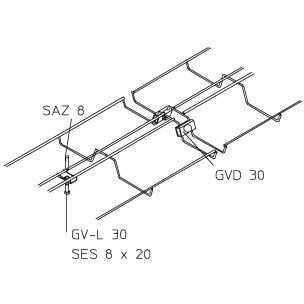 Nakładka łącznika korytka GV-L 30F, PKWiU 25.11.23.0