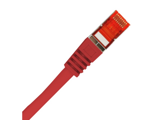 Patch-cord S/FTP kat.6A LSOH 0.25m czerwony ALANTEC KKS6ACZE0.25