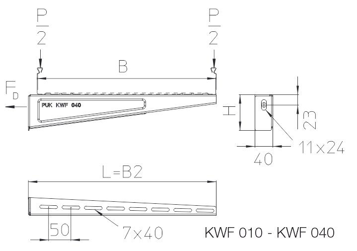 Wspornik poziomy, lekki KWF 020S PKWiU: 25.11.23.0