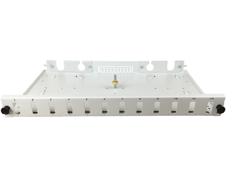FO Panel 12xSC duplex 19" 1U z akcesoriami (dławiki, śruby, opaski) FOP-1U-12SCD-S