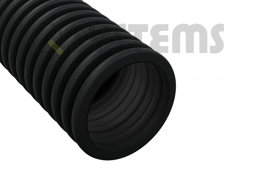 QRK 75 FLEX Rura karbowana w kręgach śr. 75mm 50m UV czarna