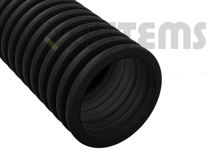 QRK 50 FLEX Rura karbowana w kręgach śr.50mm 25m UV czarna