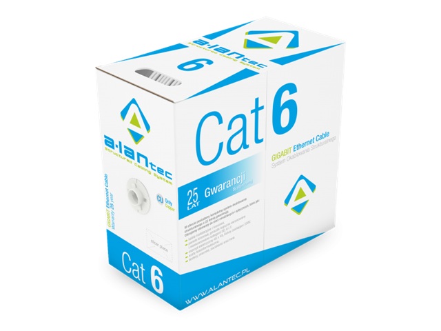 Kabel U/UTP kat.6 LSOH Eca 4PR 305m 25 lat gwarancji, badanie jakości laboratorium INTERTEK (USA) ALANTEC   KIU6LSOH305