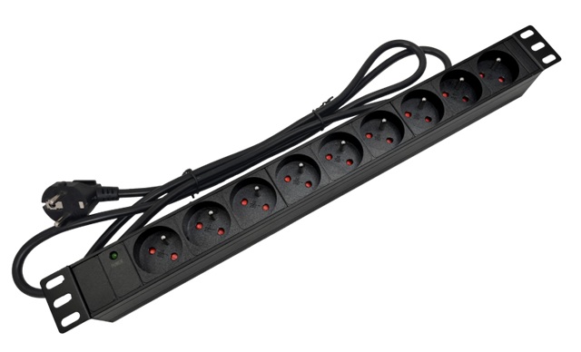 Listwa zasilająca 19"- 9x230V z diodą LED PZ091