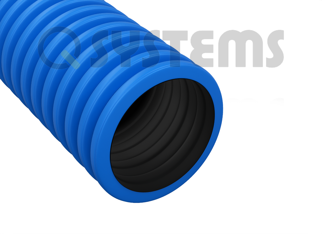 Rura karbowana w kręgach 50m 250N QRK 75 FLEX niebieski
