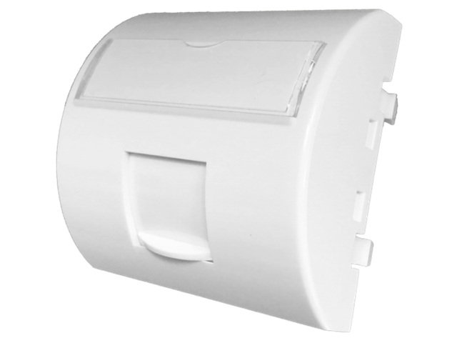 Adapter 45x45 1xRJ45 z klapką przeciwkurzową (wypukły zaokrąglony), OS101