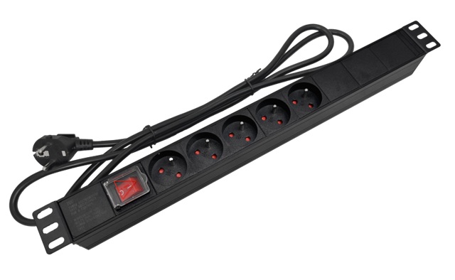 Listwa zasilajaca 19- 5x230V z wyłacznikiem PZ051U