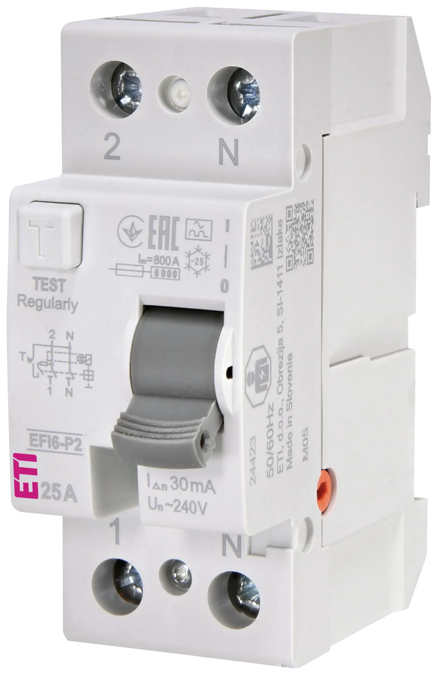 Wyłącznik ochronny różnicowoprąd EFI6-P2 A 25/0.03