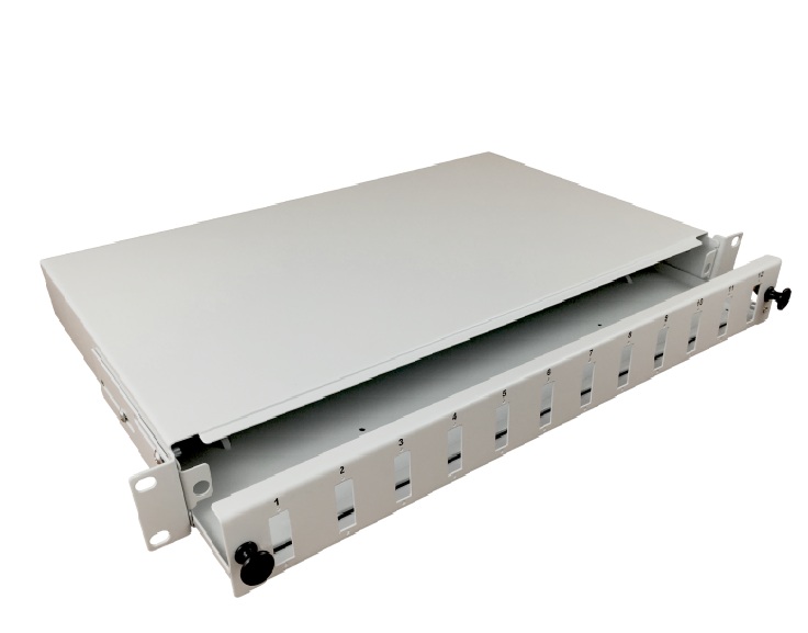 FO Panel 12xSC duplex 19" 1U z akcesoriami (dławiki, śruby, opaski) FOP-1U-12SCD-S