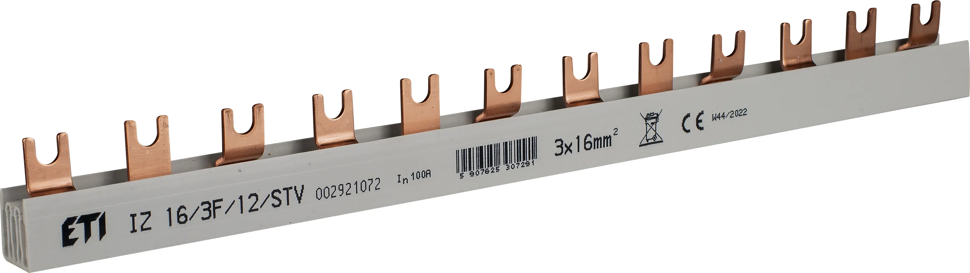 Szyna łączniowa widełkowa 3P 100A 16mm2 (12mod.) IZ16/3F/12/STV 002921072